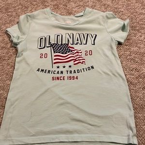 4/$12 Old Navy flag tee - size M (kids)